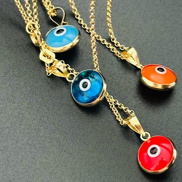 14 Carat Gold Evil Eye Pendant (Price for 1 piece, without chain) - Picture 1 of 11